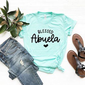 Womens Blessed Abuela T-shirt Mothers Day Gifts